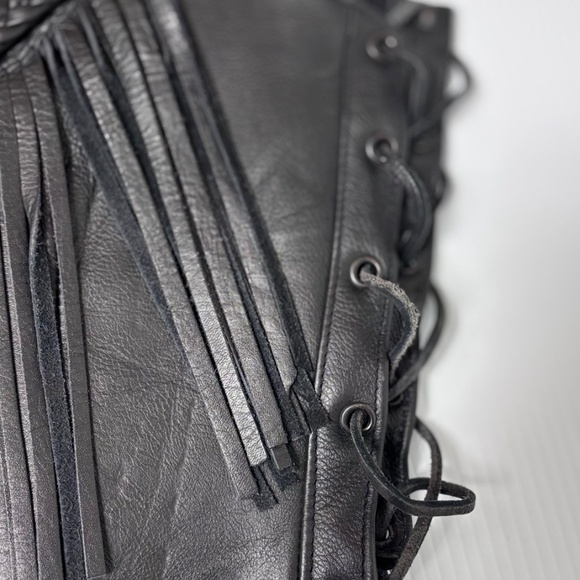 PRO-RIDER LADIES BLACK LEATHER MOTO/BIKER/WESTERN STYLE - Picture 4 of 8